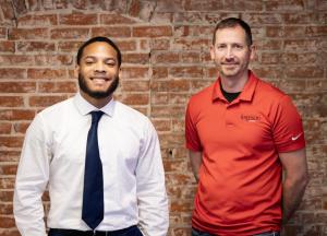 Zayron Miles, a recent Buffalo State graduate who served as a Ferguson Electric intern, and Paul Perry of Ferguson Electric