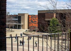 Aerial view of the Student Union Plaza
