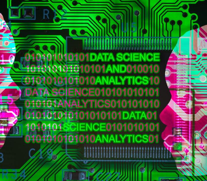 Graphic illustrating data science and analytics